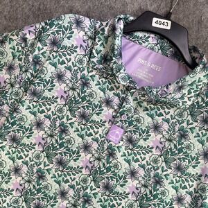 Pins And Aces Polo Shirt Men's Size 2XL Floral Botanical Hawaiian All Over Print